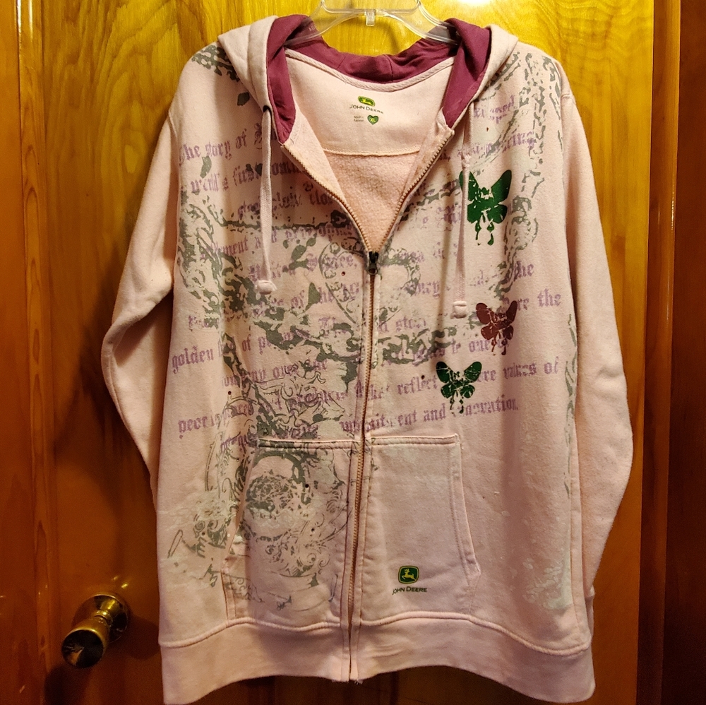 John Deere zippered hoodie